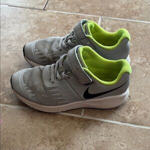 Nike Kids Gray and Green Sneakers